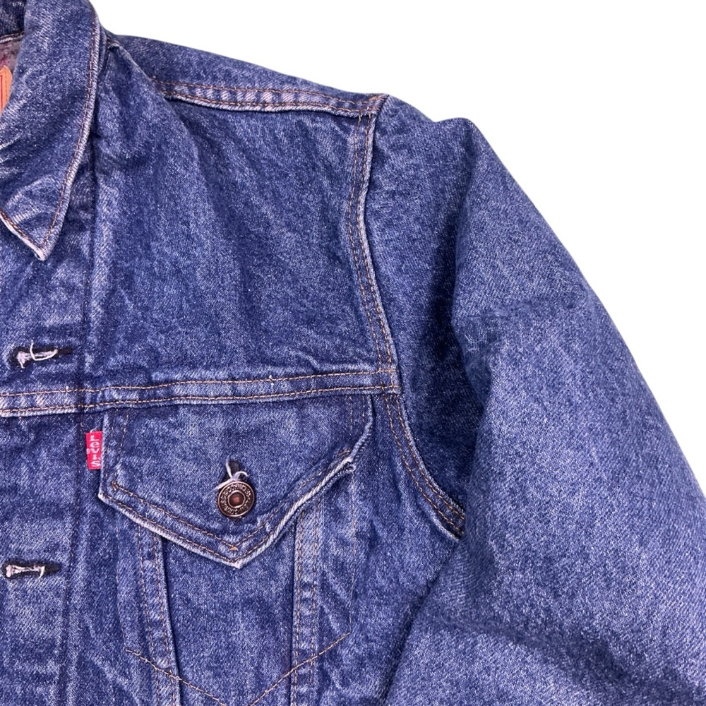 Vintage Levi’s 90s blanket lined medium wash denim jacket USA made size small - Picture 5 of 5